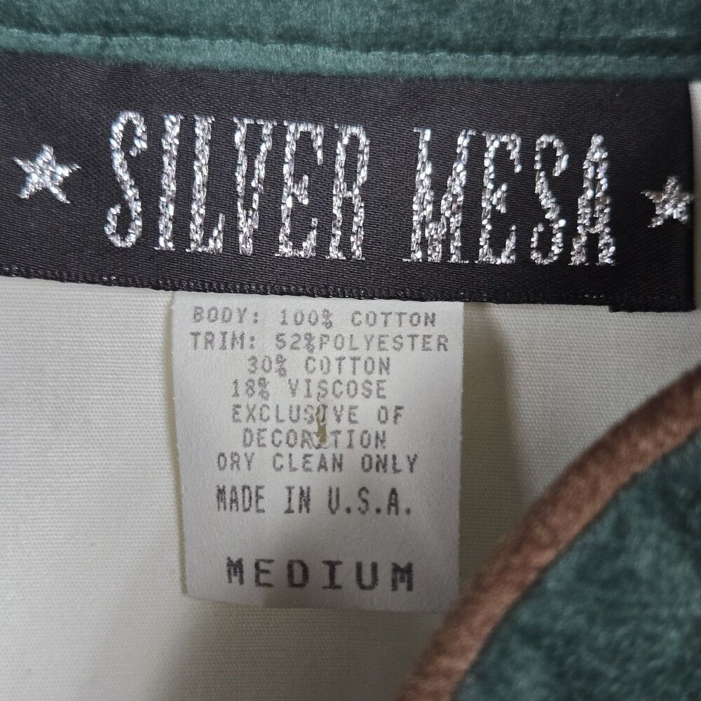 Vintage Silver Mesa Size Medium Embroidered Studded Button Up Western Shirt - Picture 5 of 9